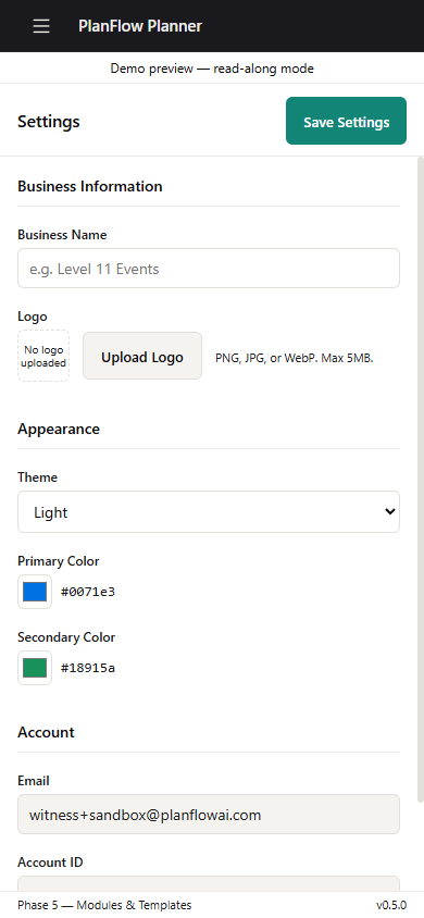 settings light-390